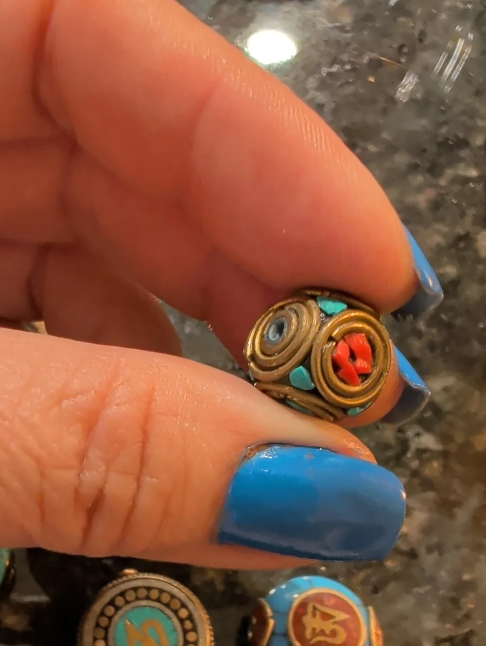 Vintage-Inspired Seven Double Sided Tibetan Beads For Bracelets Unisex